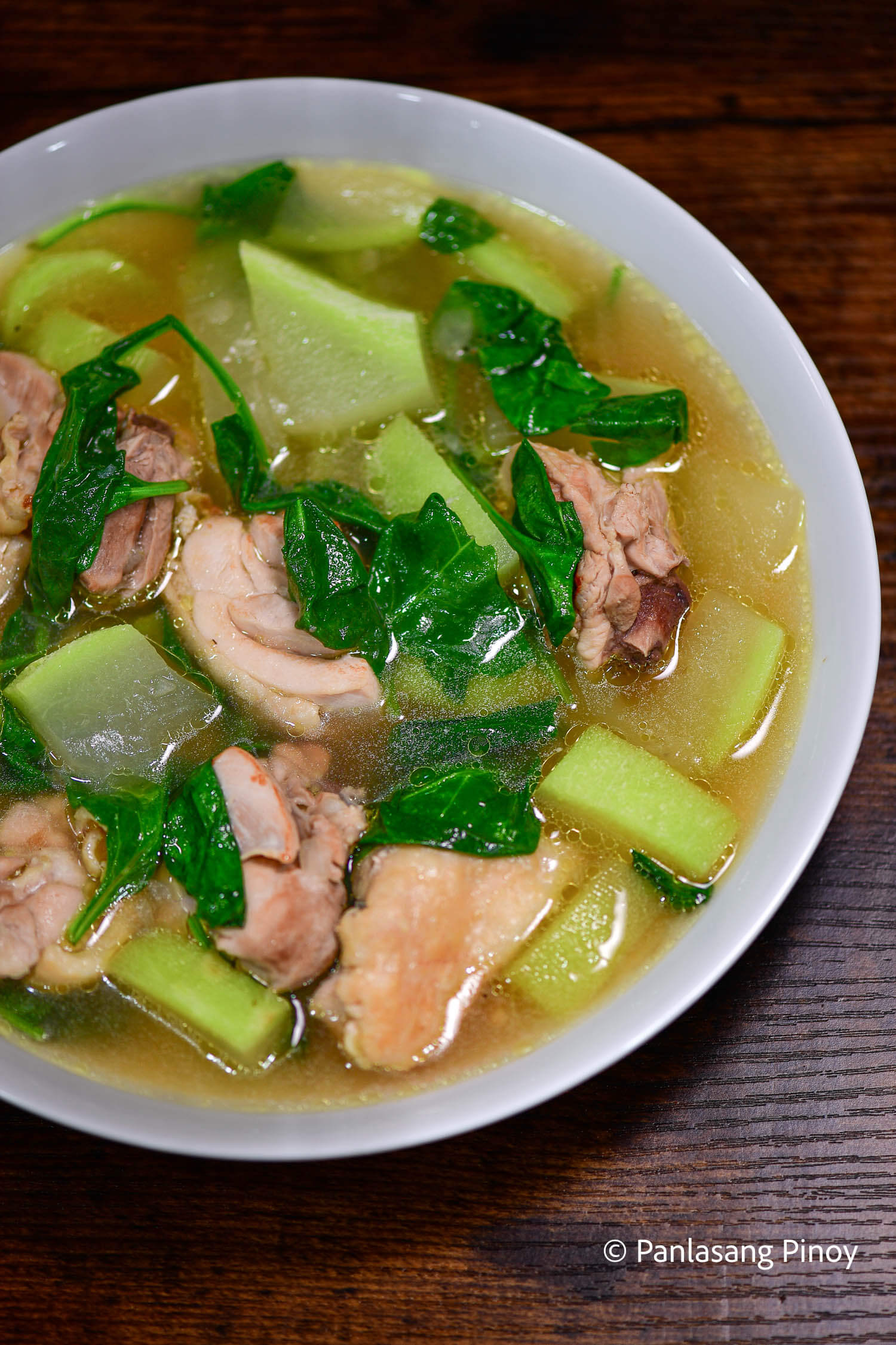 Chicken Tinola with Spinach and Upo