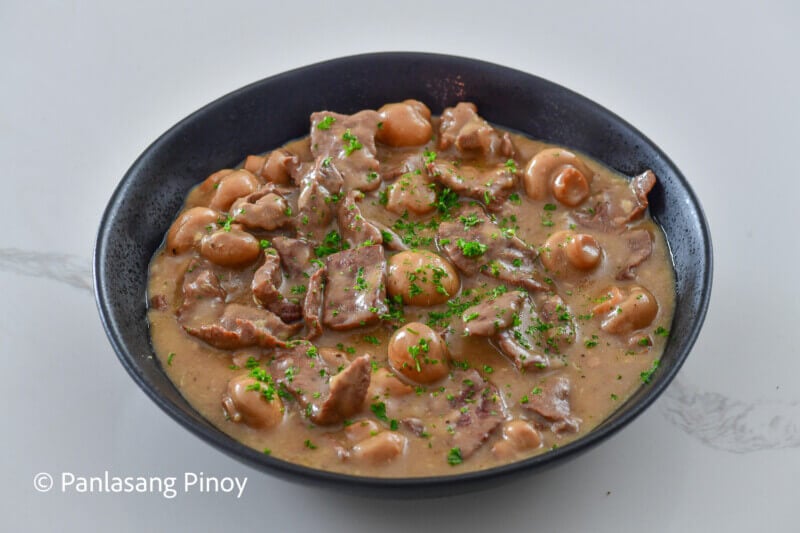 Creamy Beef with Mushroom - Panlasang Pinoy