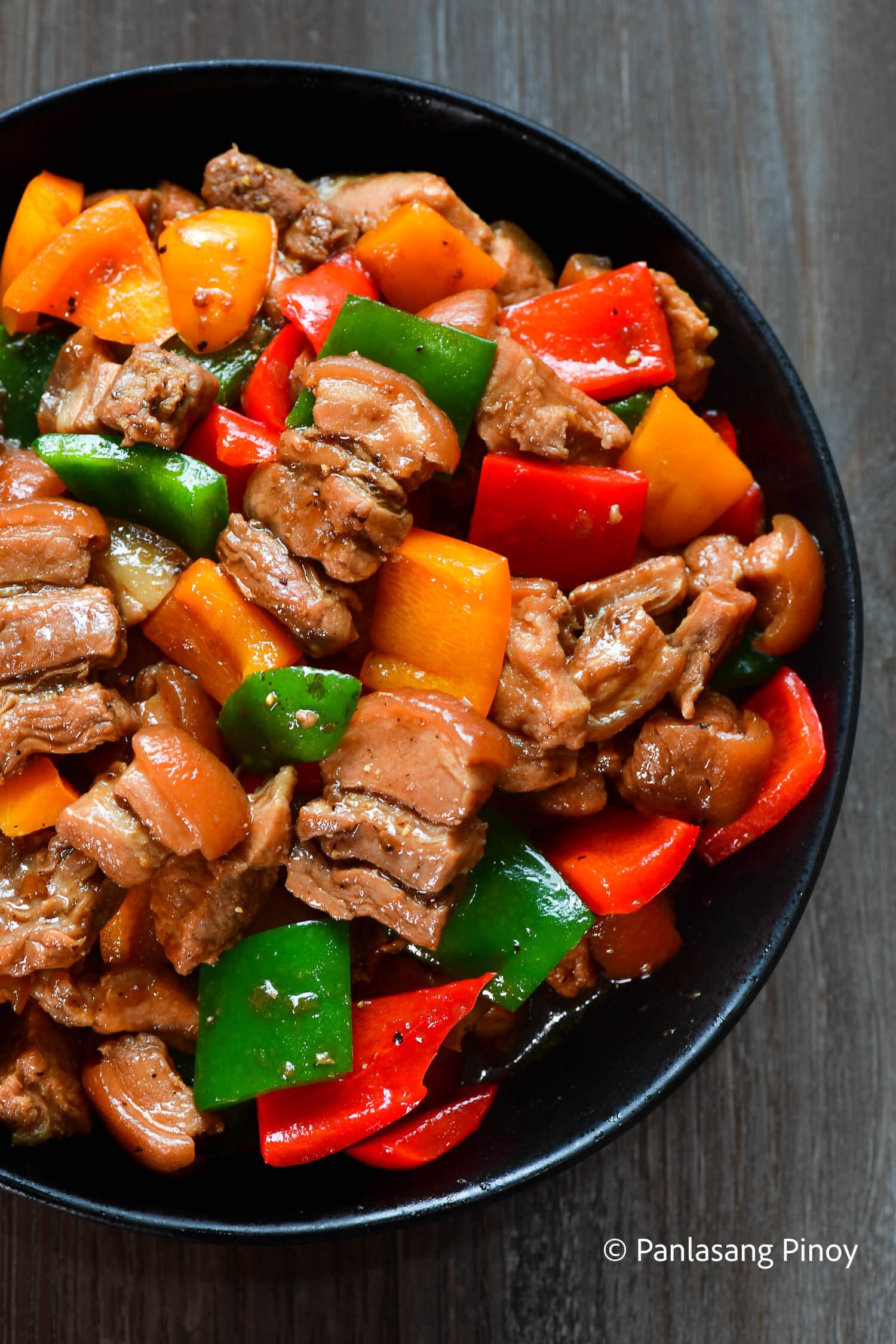 how to cook pork belly with bell peppers