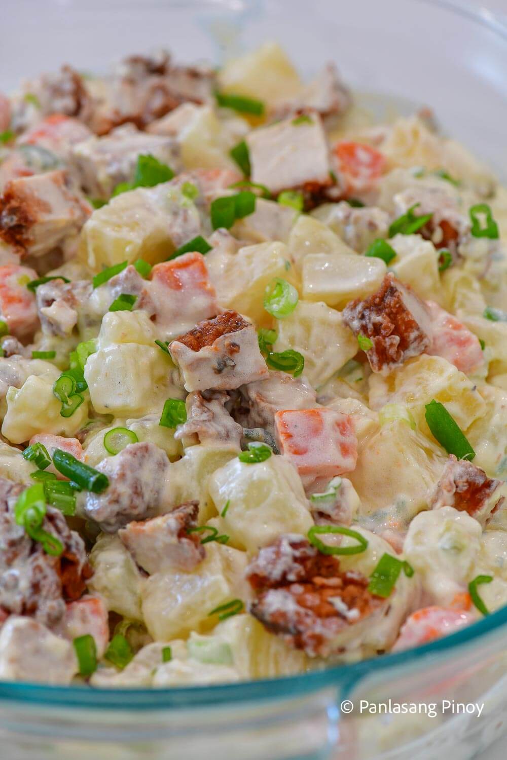 Fried Chicken Potato Salad with Pineapple