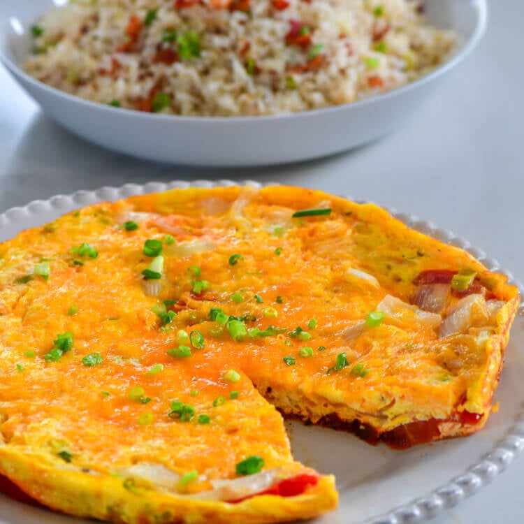 Pinoy Breakfast Omelet and Bacon Garlic Fried Rice