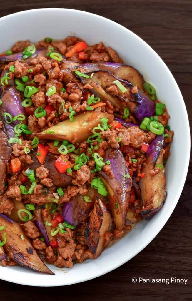 Eggplant with Ground Pork in Oyster Sauce Panlasang Pinoy