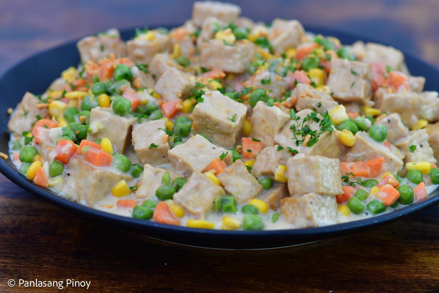 creamy tofu with mixed vegetables