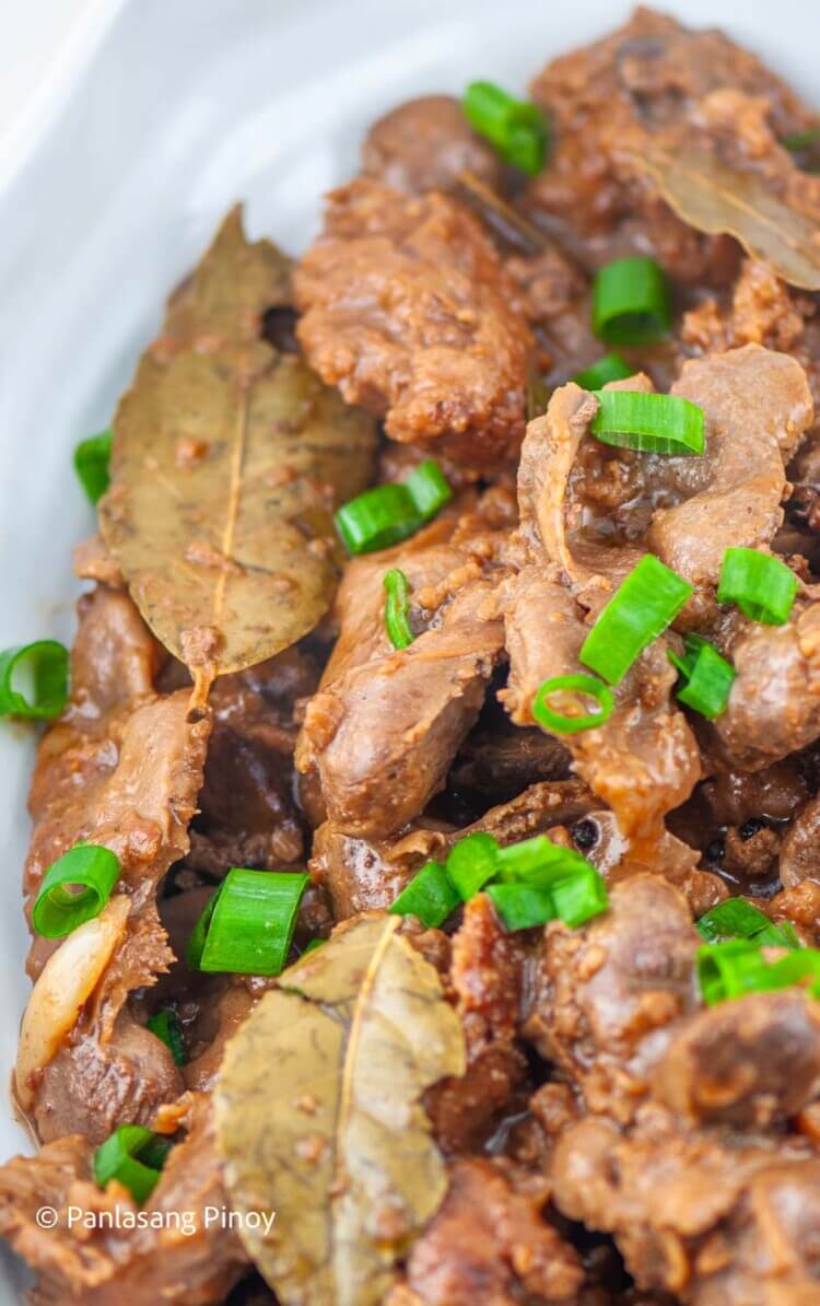 Pinoyal Chicken Liver and Gizzard Adobo - Panlasang Pinoy