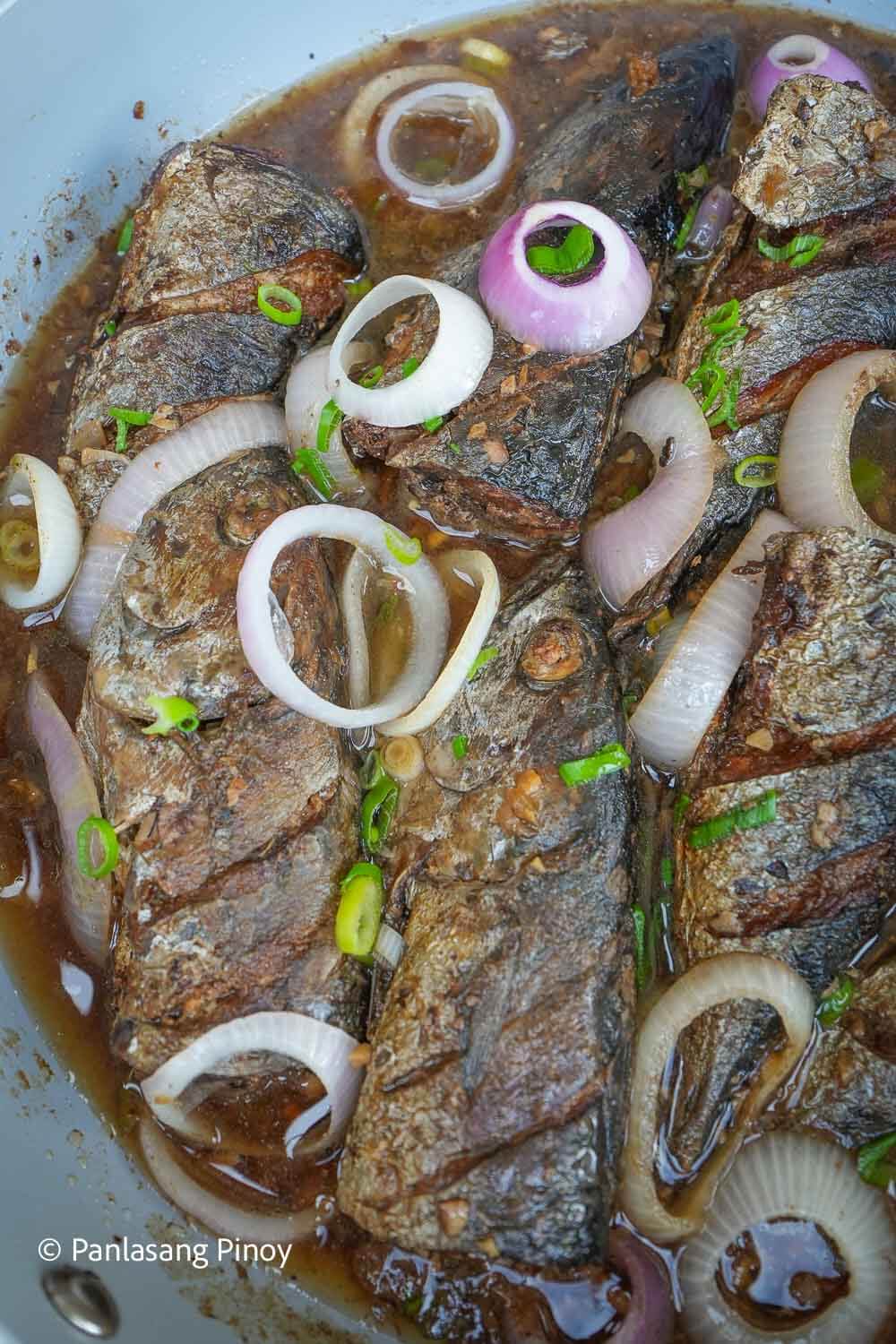 Fish Bistek in a pan