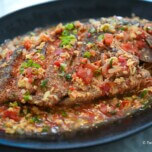 Sarciado fish on a plate