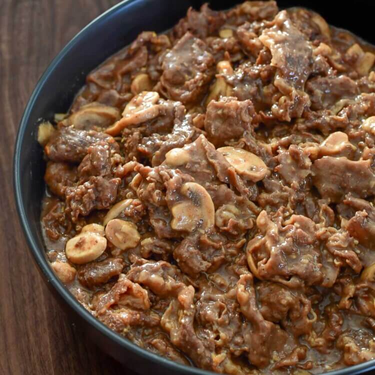 Saucy garlic pepper beef