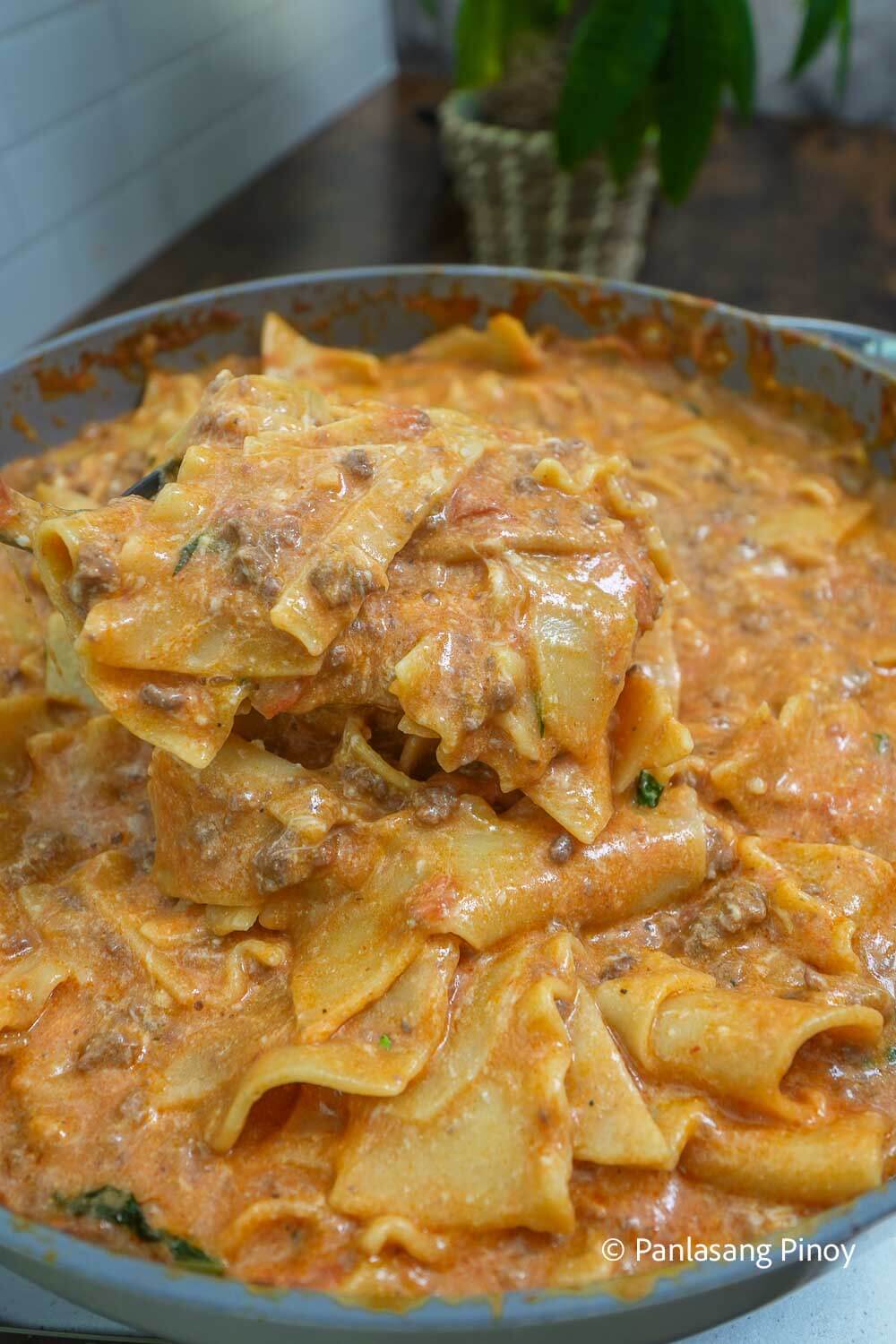 Delicous messy lasagna