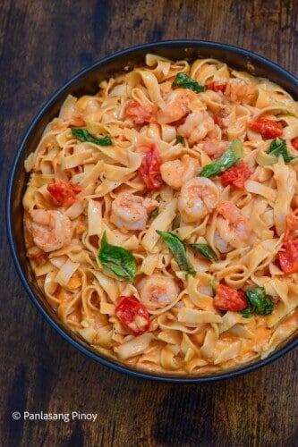 Garlic butter shrimp pasta recipe