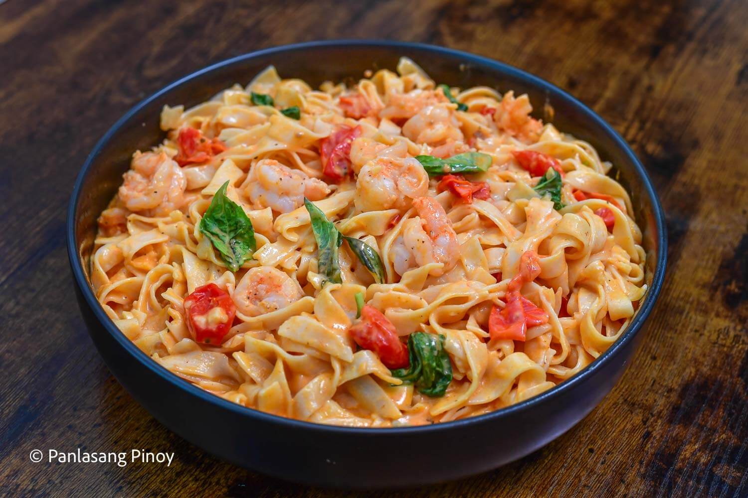 butter garlic shrimp fettuccine pasta