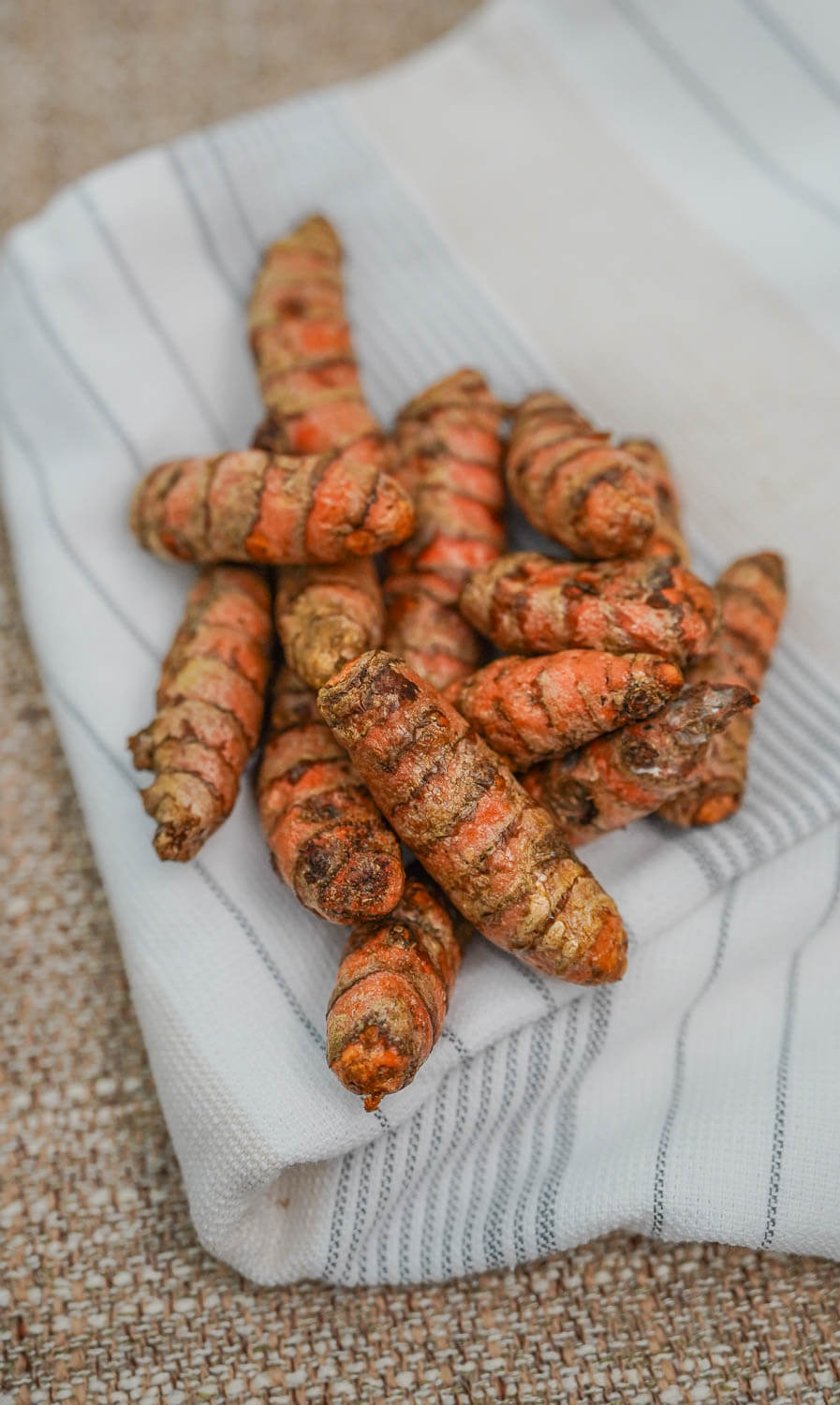 Fresh turmeric on the table