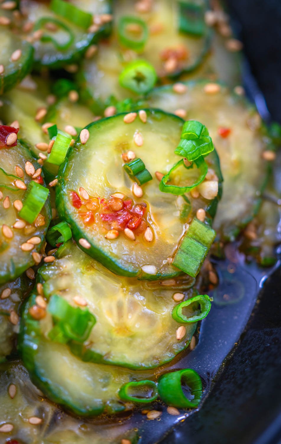 asian cucumber salad with sesame seeds
