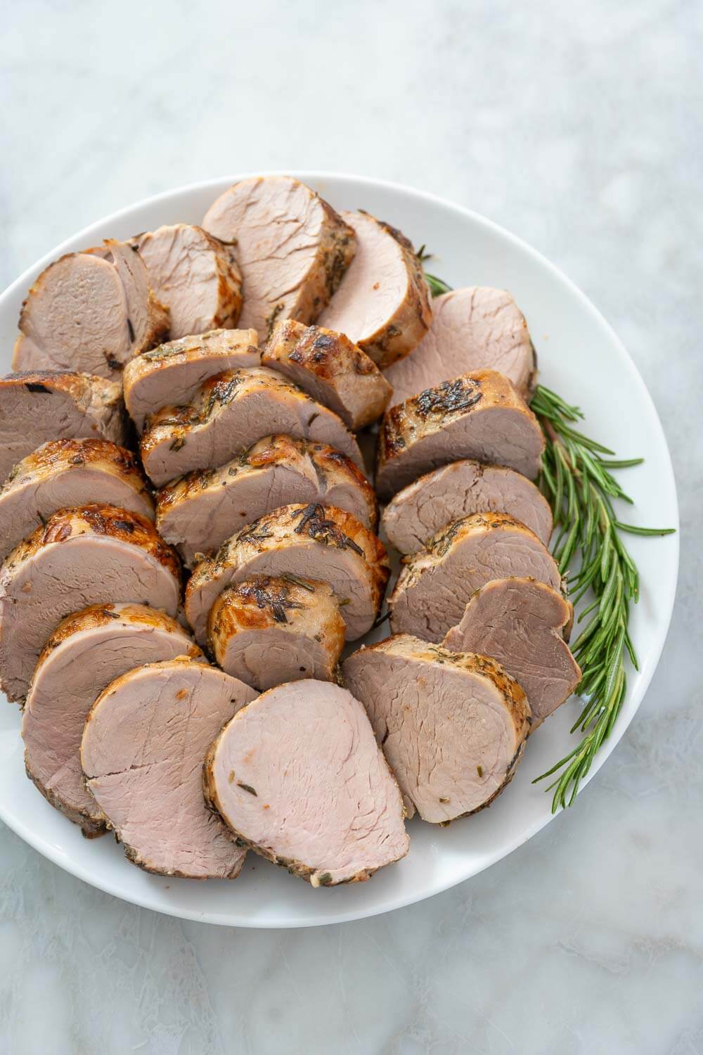 Brined pork tenderloin with garlic and rosemary