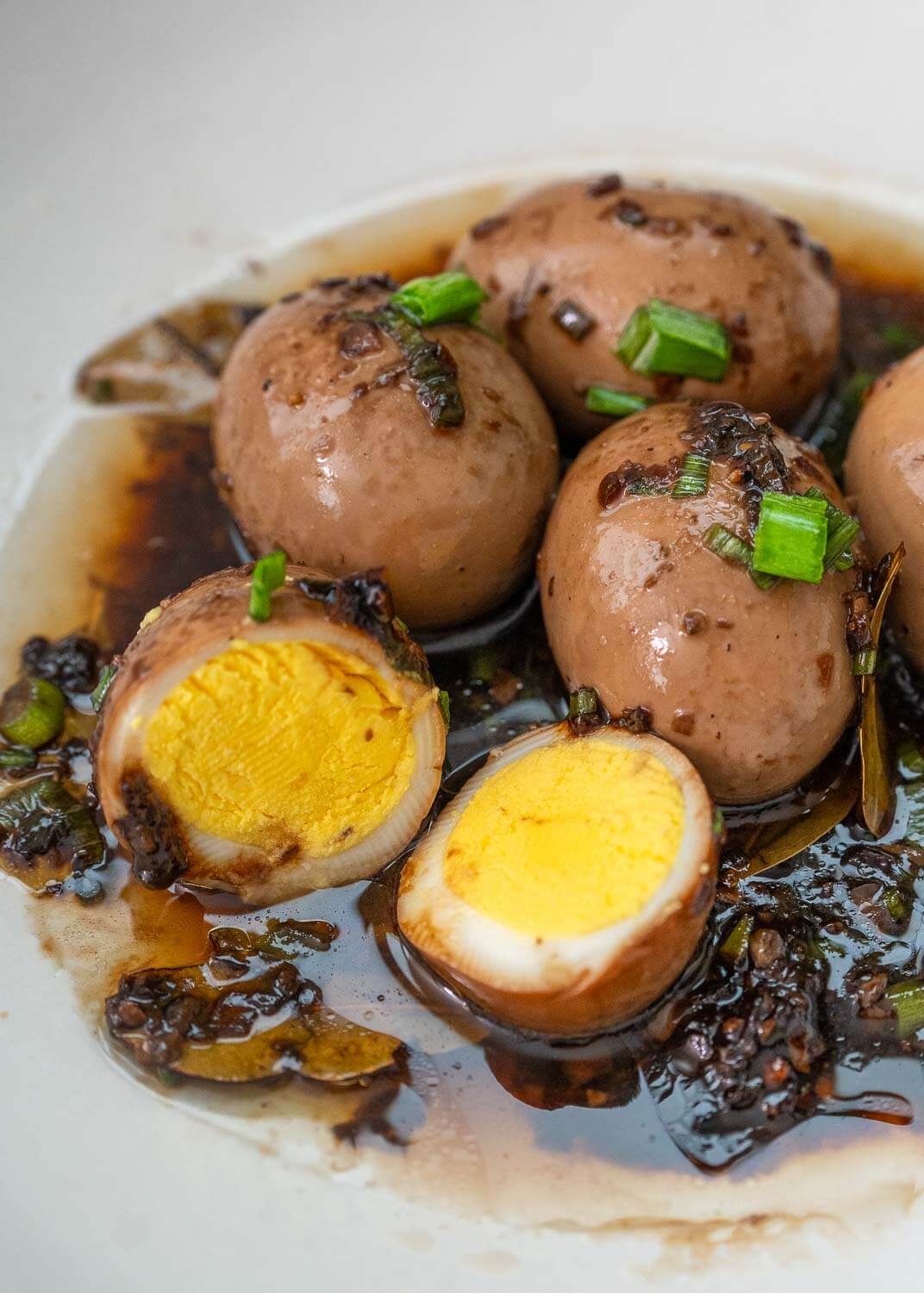 Boiled egg with adobo sauce