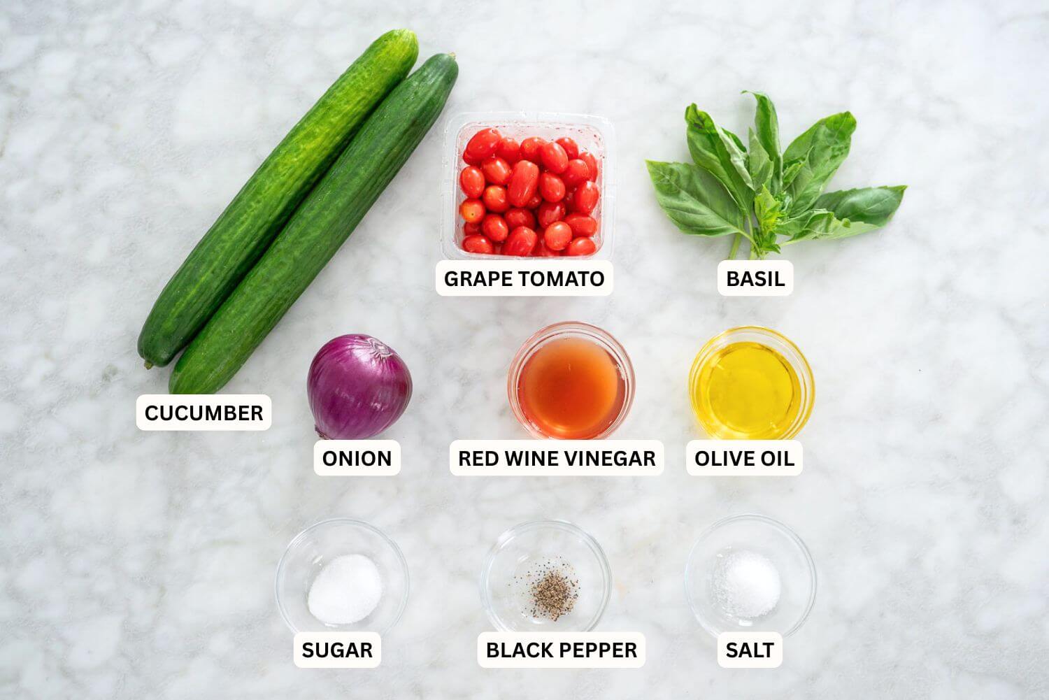 Cucumber Tomato Salad Ingredients