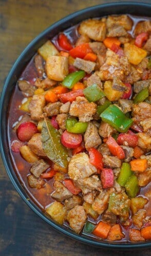 Menudo with bell pepper