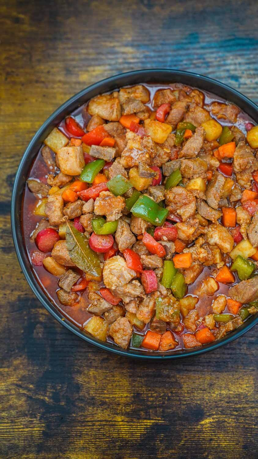 pork menudo with bell peppers recipe