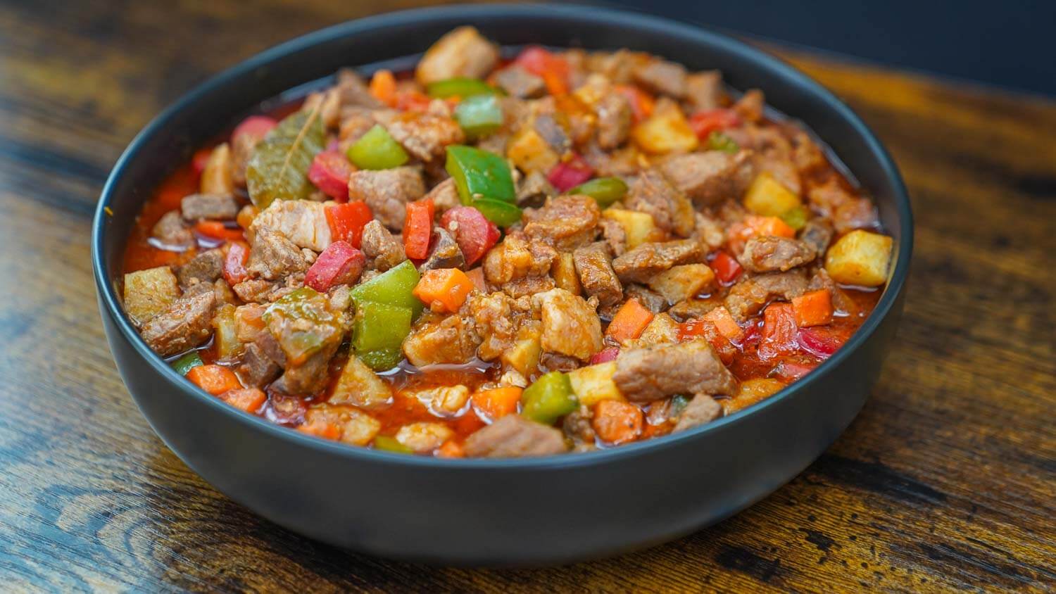 pork menudo with bell peppers
