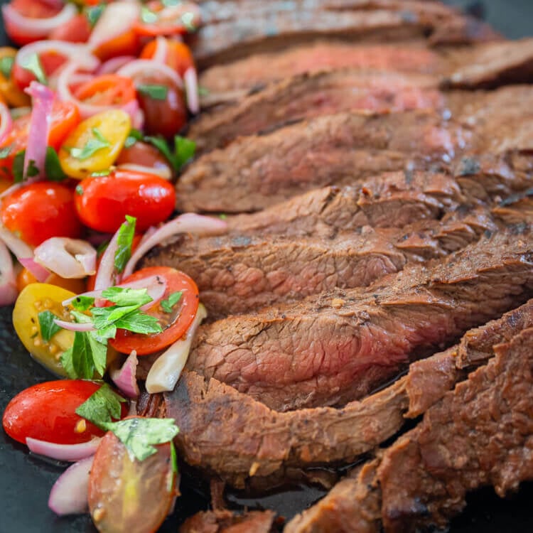 Flank Steak with fresh sides