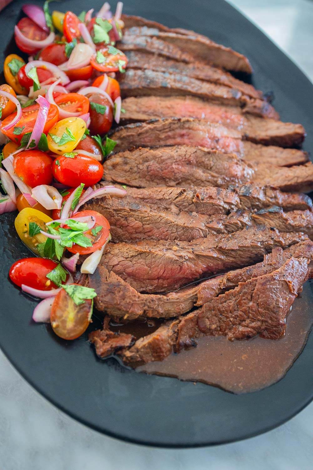Juicy grilled flank steak