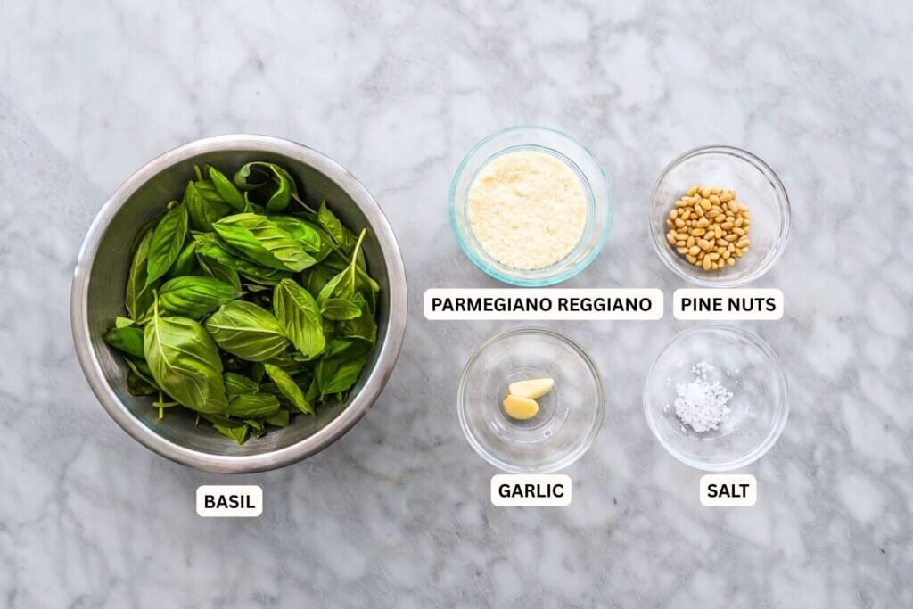 Basil Pesto Ingredients