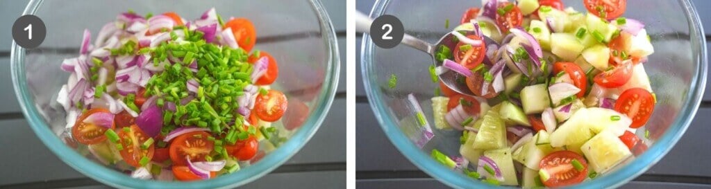 Cucumber Tomato and Onion Salad Step 2