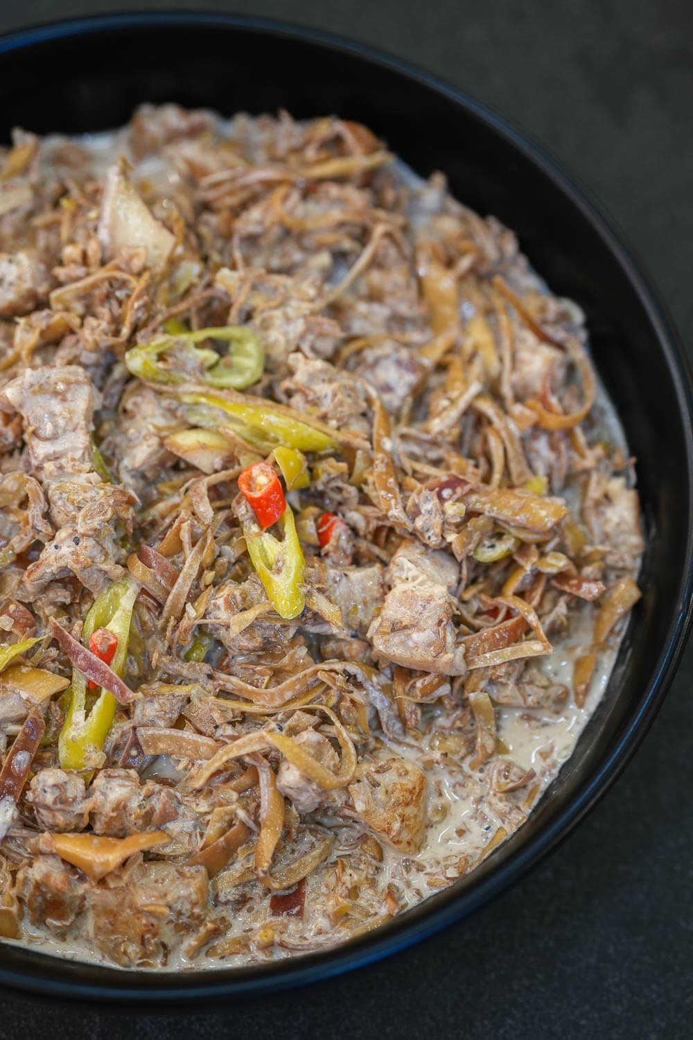 Ginataang Puso ng Saging with Pork