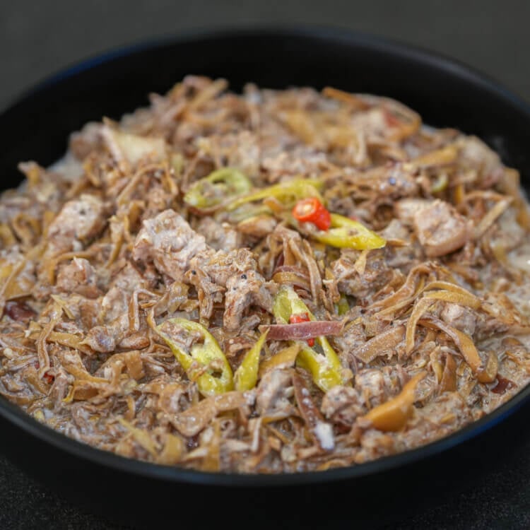 Ginataang puso ng saging with pork