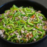 Ginisang ampalaya with ground pork