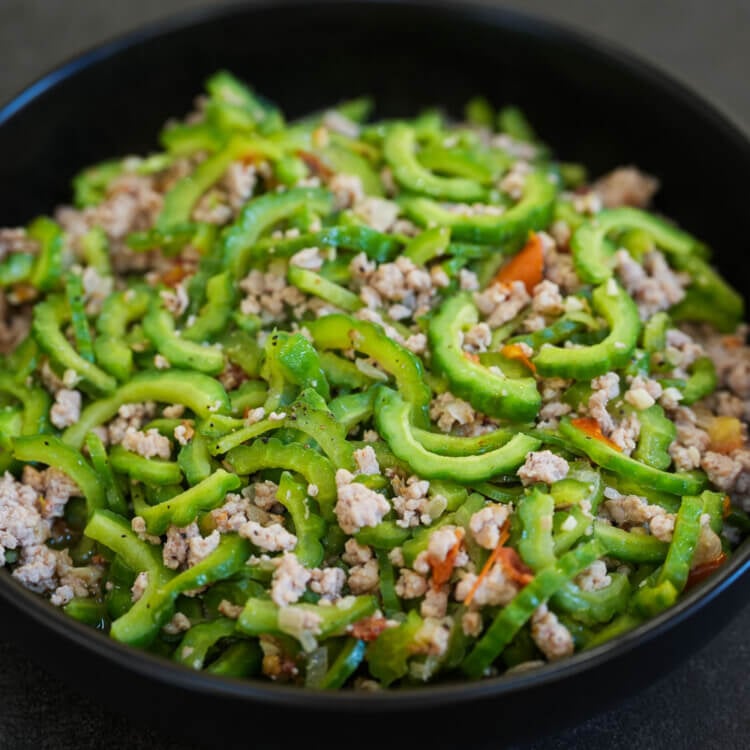Ginisang ampalaya with ground pork